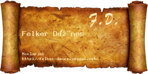 Felker Dénes névjegykártya